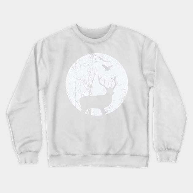 Stag Night Crewneck Sweatshirt by modernistdesign